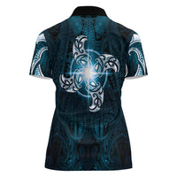 New Zealand Matariki Waita Women Polo Shirt Maori Moko Dark Blue Galaxy