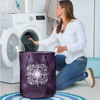 New Zealand Matariki Waipunarangi Laundry Basket Maori Moko Purple Galaxy