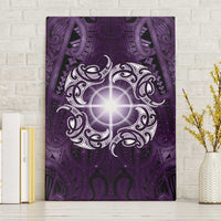 New Zealand Matariki Waipunarangi Canvas Wall Art Maori Moko Purple Galaxy