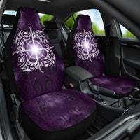 New Zealand Matariki Waipunarangi Car Seat Cover Maori Moko Purple Galaxy LT05 One Size Purple - Polynesian Pride