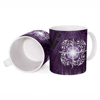 New Zealand Matariki Waipunarangi Ceramic Mug Maori Moko Purple Galaxy
