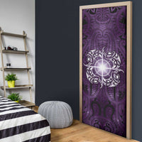 New Zealand Matariki Waipunarangi Door Cover Maori Moko Purple Galaxy LT05 - Polynesian Pride