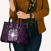 New Zealand Matariki Waipunarangi Leather Bag Maori Moko Purple Galaxy