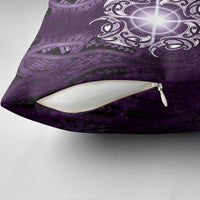 New Zealand Matariki Waipunarangi Pillow Cover Maori Moko Purple Galaxy