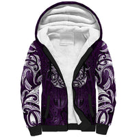 New Zealand Matariki Waipunarangi Sherpa Hoodie Maori Moko Purple Galaxy LT05 Unisex Purple - Polynesian Pride
