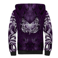 New Zealand Matariki Waipunarangi Sherpa Hoodie Maori Moko Purple Galaxy LT05 - Polynesian Pride