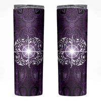 New Zealand Matariki Waipunarangi Skinny Tumbler Maori Moko Purple Galaxy LT05 Purple - Polynesian Pride