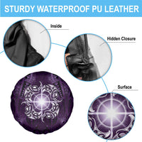 New Zealand Matariki Waipunarangi Spare Tire Cover Maori Moko Purple Galaxy LT05 - Polynesian Pride