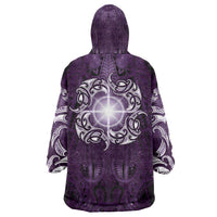 New Zealand Matariki Waipunarangi Wearable Blanket Hoodie Maori Moko Purple Galaxy LT05 - Polynesian Pride