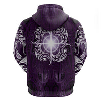 New Zealand Matariki Waipunarangi Zip Hoodie Maori Moko Purple Galaxy LT05 - Polynesian Pride