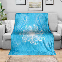 New Zealand Matariki Waiti Blanket Maori Moko Cyan Galaxy