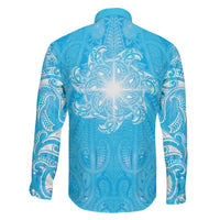 New Zealand Matariki Waiti Family Matching Tank Maxi Dress and Hawaiian Shirt Maori Moko Cyan Galaxy LT05 - Polynesian Pride