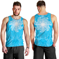 New Zealand Matariki Waiti Men Tank Top Maori Moko Cyan Galaxy