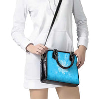 New Zealand Matariki Waiti Shoulder Handbag Maori Moko Cyan Galaxy