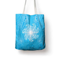 New Zealand Matariki Waiti Tote Bag Maori Moko Cyan Galaxy