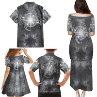 New Zealand Matariki Ururangi Family Matching Puletasi and Hawaiian Shirt Maori Moko Grey Galaxy LT05 - Polynesian Pride