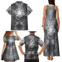 New Zealand Matariki Ururangi Family Matching Tank Maxi Dress and Hawaiian Shirt Maori Moko Grey Galaxy LT05 - Polynesian Pride