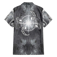 New Zealand Matariki Ururangi Hawaiian Shirt Maori Moko Grey Galaxy