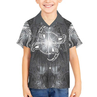 New Zealand Matariki Ururangi Hawaiian Shirt Maori Moko Grey Galaxy
