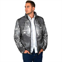 New Zealand Matariki Ururangi Padded Jacket Maori Moko Grey Galaxy