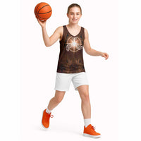 New Zealand Matariki Tupuanuku Basketball Jersey Maori Moko Brown Galaxy LT05 - Polynesian Pride