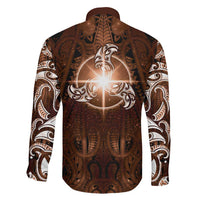 New Zealand Matariki Tupuanuku Family Matching Mermaid Dress and Hawaiian Shirt Maori Moko Brown Galaxy LT05 - Polynesian Pride