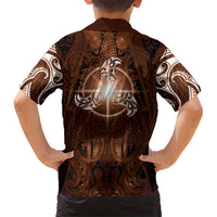 New Zealand Matariki Tupuanuku Family Matching Tank Maxi Dress and Hawaiian Shirt Maori Moko Brown Galaxy LT05 - Polynesian Pride