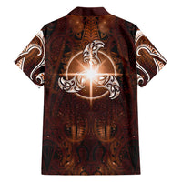 New Zealand Matariki Tupuanuku Family Matching Tank Maxi Dress and Hawaiian Shirt Maori Moko Brown Galaxy LT05 - Polynesian Pride