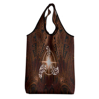 New Zealand Matariki Tupuanuku Grocery Bag Maori Moko Brown Galaxy