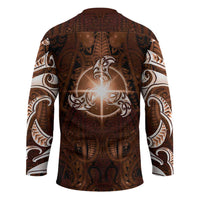 New Zealand Matariki Tupuanuku Hockey Jersey Maori Moko Brown Galaxy