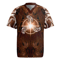 New Zealand Matariki Tupuanuku Rugby Jersey Maori Moko Brown Galaxy