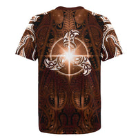 New Zealand Matariki Tupuanuku Rugby Jersey Maori Moko Brown Galaxy