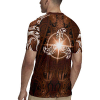 New Zealand Matariki Tupuanuku Rugby Jersey Maori Moko Brown Galaxy