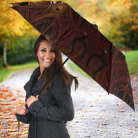 New Zealand Matariki Tupuanuku Umbrella Maori Moko Brown Galaxy