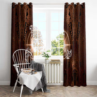 New Zealand Matariki Tupuanuku Window Curtain Maori Moko Brown Galaxy