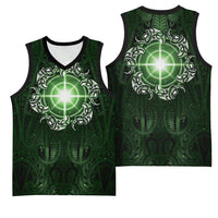 New Zealand Matariki Tupuarangi Basketball Jersey Maori Moko Green Galaxy
