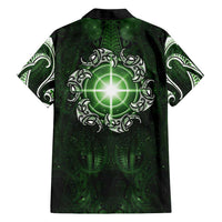 New Zealand Matariki Tupuarangi Family Matching Tank Maxi Dress and Hawaiian Shirt Maori Moko Green Galaxy LT05 - Polynesian Pride