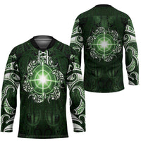 New Zealand Matariki Tupuarangi Hockey Jersey Maori Moko Green Galaxy