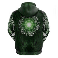New Zealand Matariki Tupuarangi Hoodie Maori Moko Green Galaxy