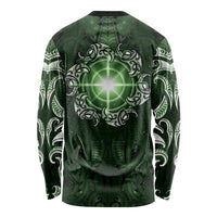 New Zealand Matariki Tupuarangi Long Sleeve Shirt Maori Moko Green Galaxy