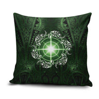 New Zealand Matariki Tupuarangi Pillow Cover Maori Moko Green Galaxy