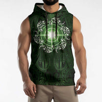 New Zealand Matariki Tupuarangi Sleeveless Hoodie Maori Moko Green Galaxy LT05 - Polynesian Pride