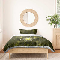 New Zealand Matariki Hiwaiterangi Bedding Set Maori Moko Yellow Galaxy