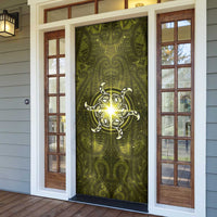New Zealand Matariki Hiwaiterangi Door Cover Maori Moko Yellow Galaxy LT05 - Polynesian Pride