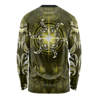 New Zealand Matariki Hiwaiterangi Long Sleeve Shirt Maori Moko Yellow Galaxy LT05 - Polynesian Pride