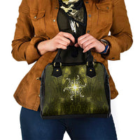 New Zealand Matariki Hiwaiterangi Shoulder Handbag Maori Moko Yellow Galaxy LT05 - Polynesian Pride