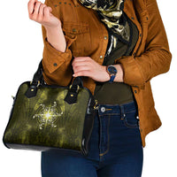 New Zealand Matariki Hiwaiterangi Shoulder Handbag Maori Moko Yellow Galaxy LT05 - Polynesian Pride
