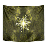 New Zealand Matariki Hiwaiterangi Tapestry Maori Moko Yellow Galaxy