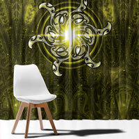 New Zealand Matariki Hiwaiterangi Window Curtain Maori Moko Yellow Galaxy