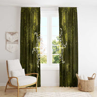 New Zealand Matariki Hiwaiterangi Window Curtain Maori Moko Yellow Galaxy